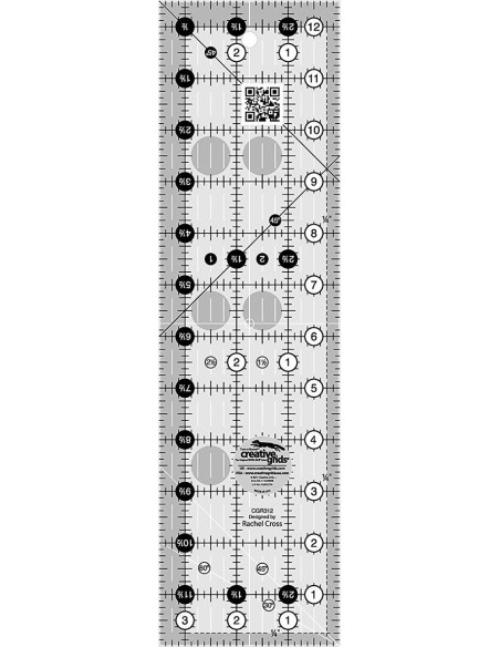 Creative Grids 3.5" x 12.5" rectangle quilting ruler