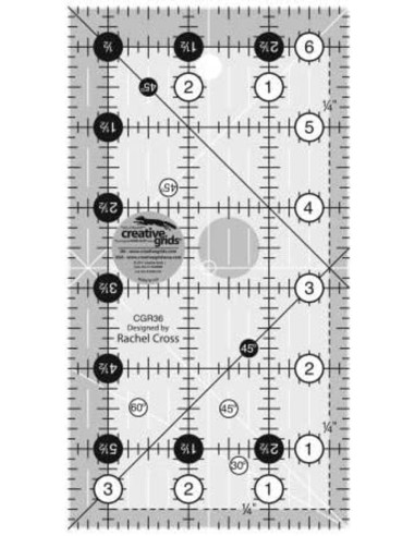 Creative Grids 3.5" x 6.5" rectangle quilting ruler