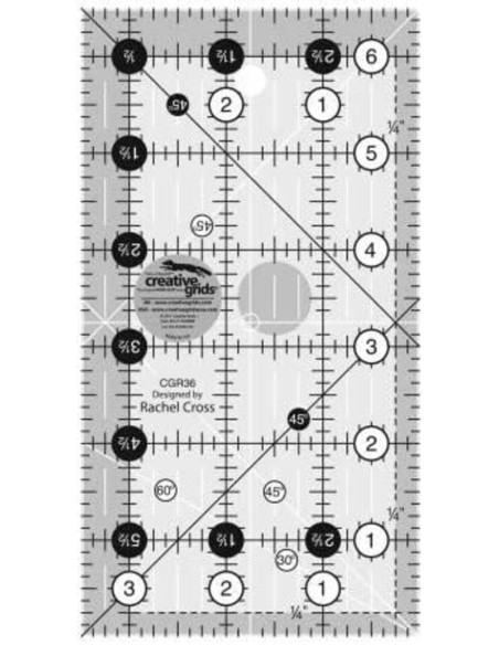 Creative Grids 3.5" x 6.5" rectangle quilting ruler