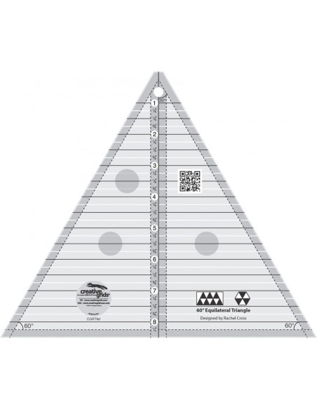 60° Triangle Ruler 8" Finished Size Creative Grids