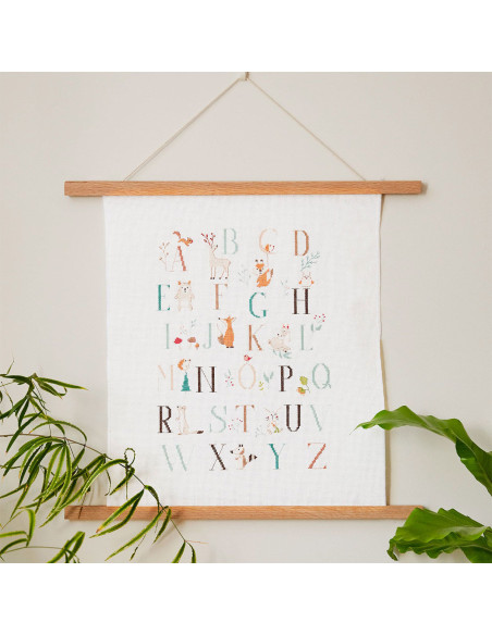 Cross-stitch embroidery kit - Animal alphabet