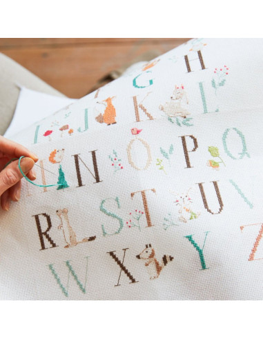Cross-stitch embroidery kit - Animal alphabet