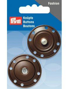 35 mm sew-on snap button - Brown