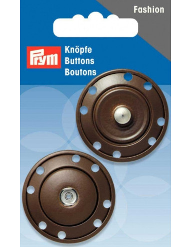35 mm sew-on snap button - Brown