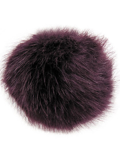 10 cm faux fur pompom - Eggplant