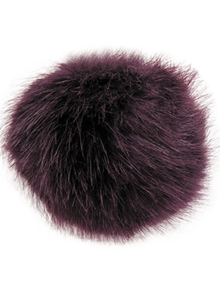 10 cm faux fur pompom - Eggplant