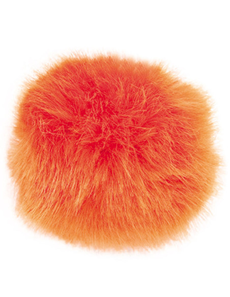 Faux fur pompom 10 cm - Orange