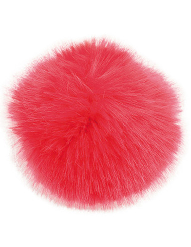 Faux fur pompom 10 cm - Red
