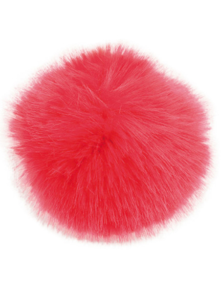 Faux fur pompom 10 cm - Red