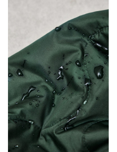 Water-repellent quilted fabric Wave - Bottle green