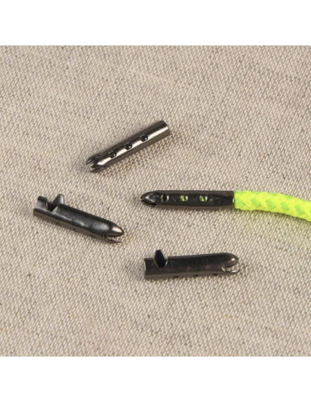 Metal tips for cords and laces - Gunmetal