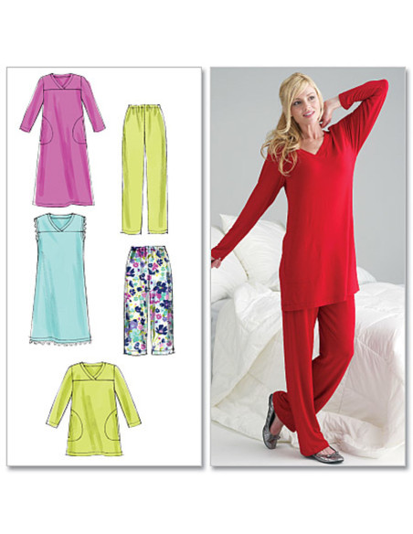 Top pattern, tunic, nightshirt, pants
