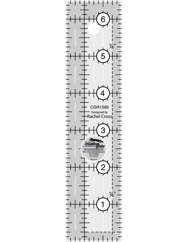 Creative Grids 1.5" x 6.5" rectangle quilting ruler