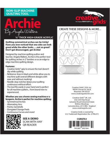 Archie Machine Quilting Tool Creative Grids