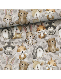 Premium cotton fabric - Animal friends