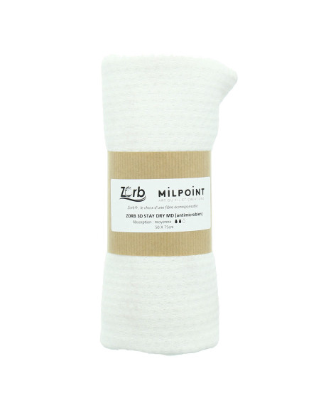 Medium absorbent fabric coupon Zorb 3D Stay Dry antimicrobial 50 x 75 cm - White