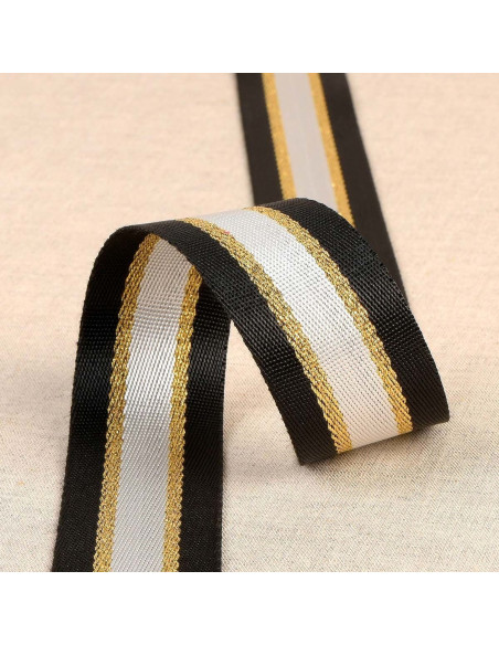 Lurex shoulder strap - Black and gold