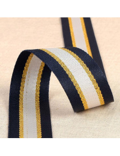 Lurex shoulder strap - Navy blue and gold