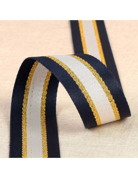 Lurex shoulder strap - Navy blue and gold