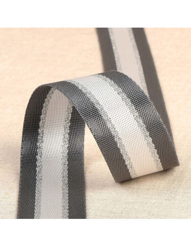 Lurex shoulder strap - Dark gray and silver