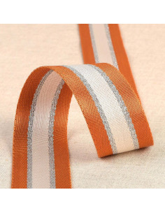 Lurex shoulder strap - Orange and silver