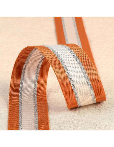 Lurex shoulder strap - Orange and silver