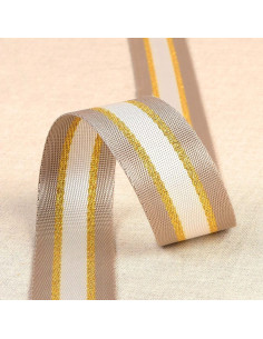 Lurex shoulder strap - Taupe and gold