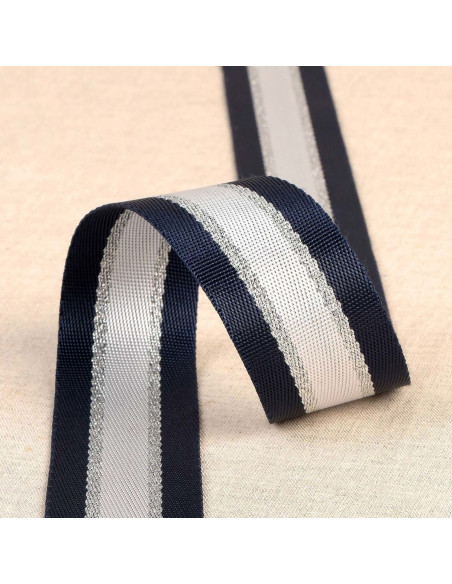 Lurex shoulder strap - Navy blue and silver