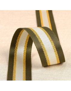 Lurex shoulder strap - Khaki and gold