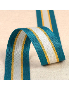 Lurex shoulder strap - Teal blue and gold