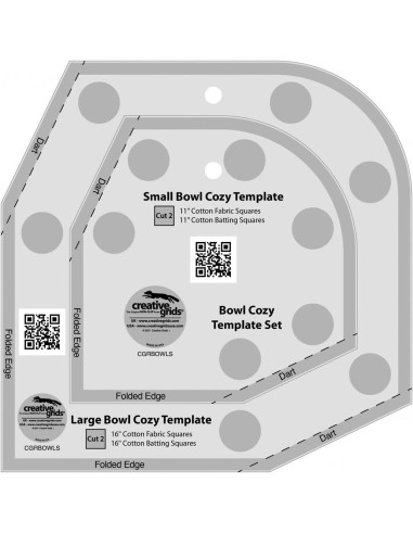 Creative Grids Bowl Cozy Template Set Ruler