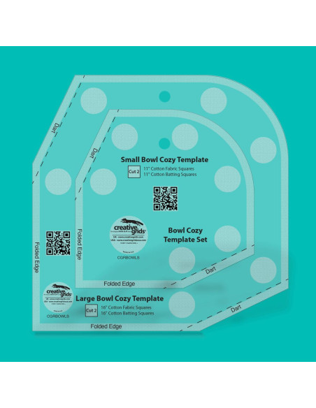 Creative Grids Bowl Cozy Template Set Ruler