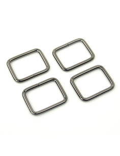Set of 4 square rings - Gunmetal 25.4 mm