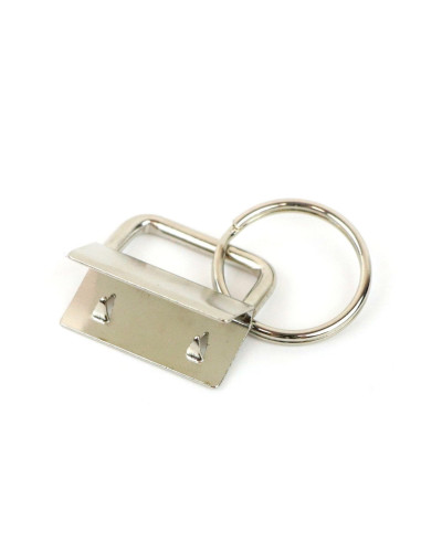 Set of 2 keychain clips and strap - Silver