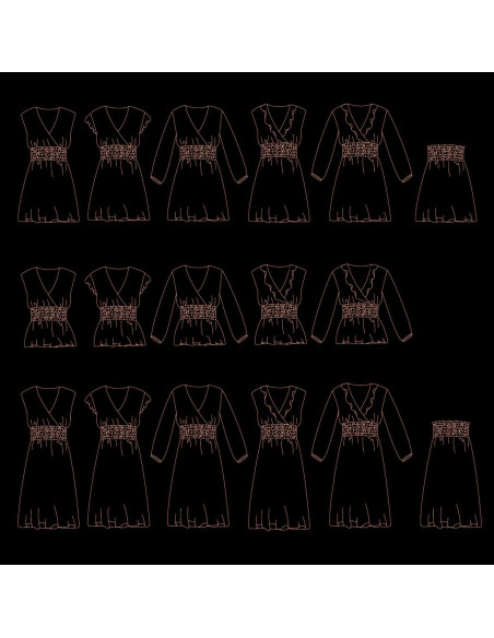 Sifnos blouse, skirt, and dress pattern - Ikatee