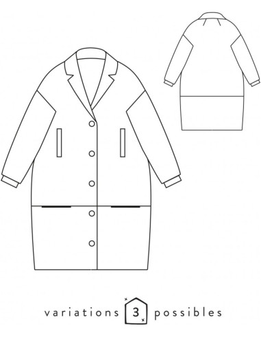 Flow Oversized Coat or Jacket Pattern - Atelier Scämmit