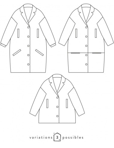 Flow Oversized Coat or Jacket Pattern - Atelier Scämmit
