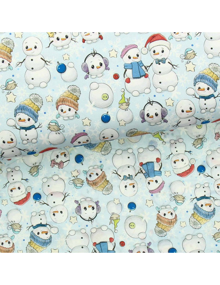 Premium cotton fabric - Snowman