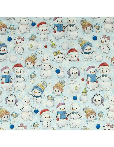 Premium cotton fabric - Snowman
