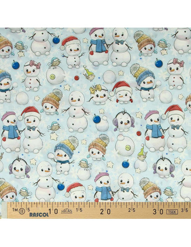 Premium cotton fabric - Snowman
