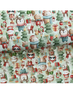 Premium cotton fabric - Animals and gifts