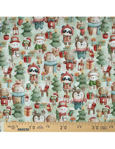 Premium cotton fabric - Animals and gifts