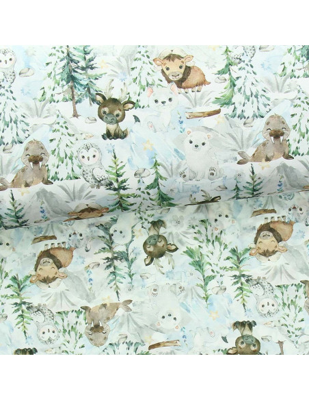 Premium cotton fabric - Snowy forest