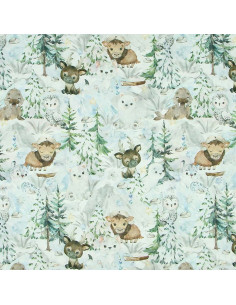 Premium cotton fabric - Snowy forest 2