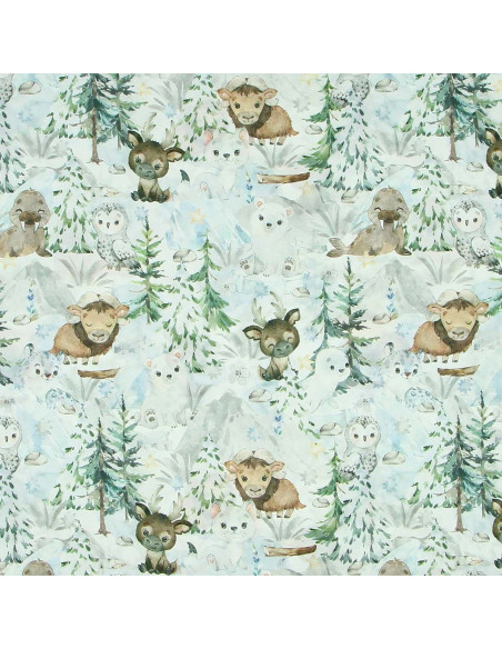 Premium cotton fabric - Snowy forest
