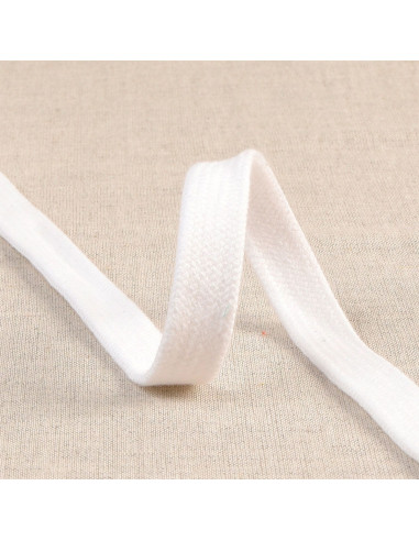 Flat braided cord for sweatshirt - White