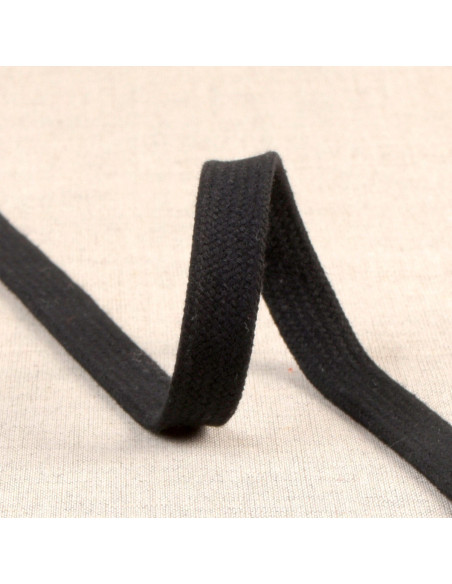 Flat braided cord for sweatshirt - Black