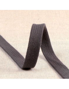 Flat braided cord for sweatshirt - Dark gray