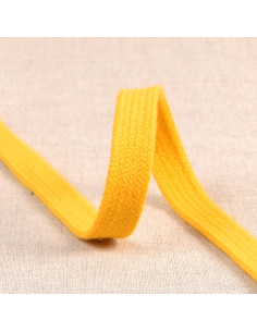Flat braided cord for sweatshirt - Gold yellow