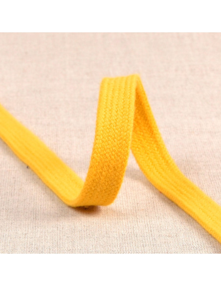 Flat braided cord for sweatshirt - Gold yellow